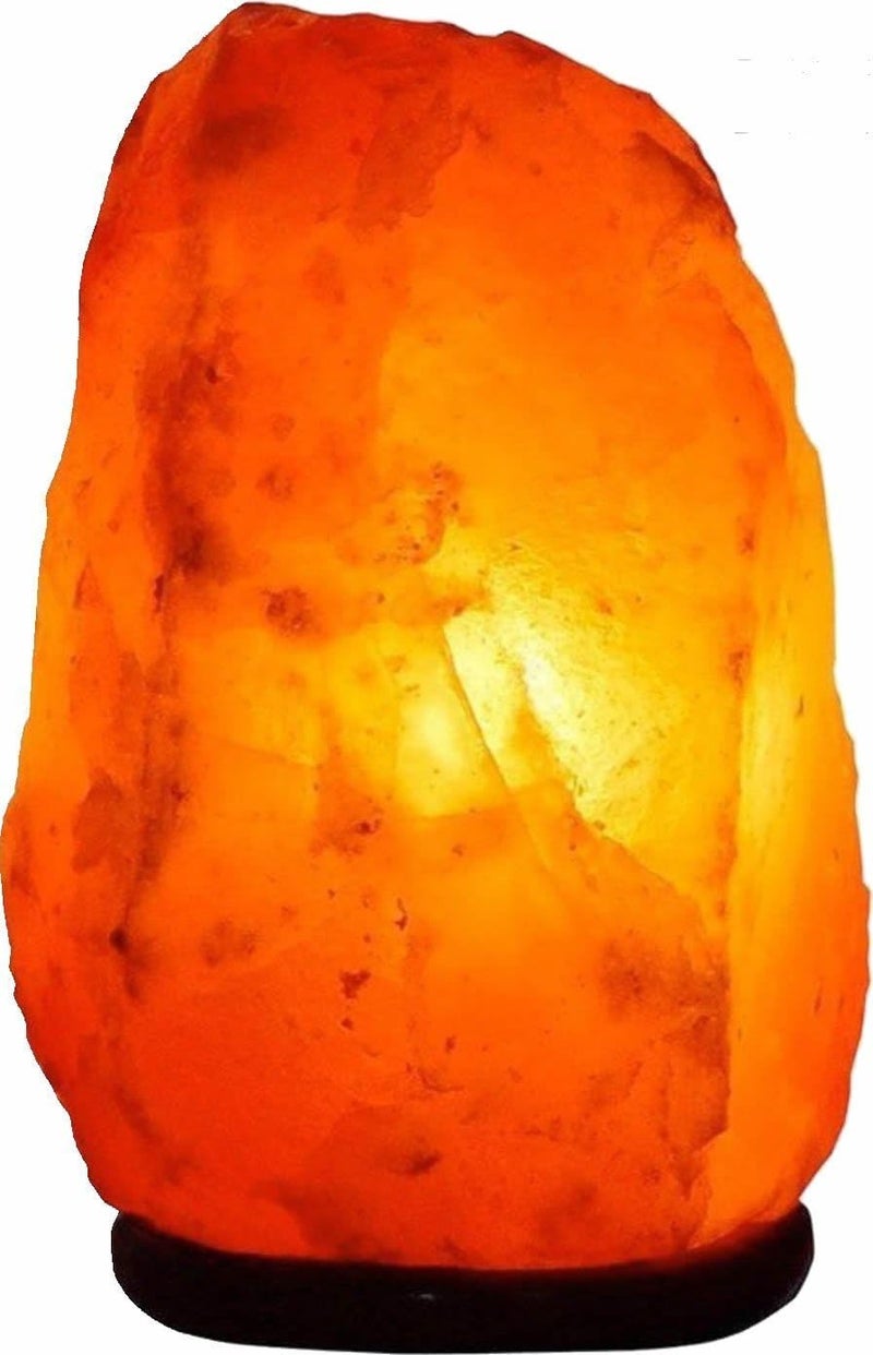 Needs&Gifts Himalayan Salt Lamp, Natural Crystal Rock Lamp Pink Light, Hand Crafted Wooden Base Direct from Foothills of The Himalayas Home Decor, Dimmable lamp Pinkish-orange 4-7LB (N23) - Image 1